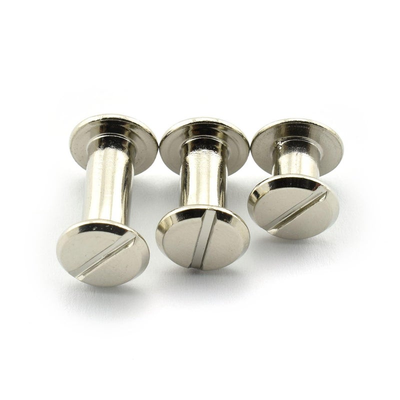 ANRUIDE 100 Set M4 Chicago Binding Screws Leather Screw Nail Rivet Button Solid Belt Tack Screw,for DIY Leather Decoration Bookbinding(Silvery 1/4 5/16 3/8 Inches) - Image 4